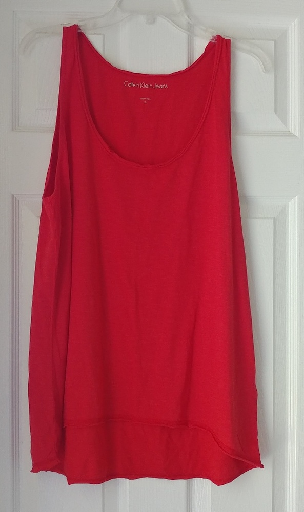 NWT Calvin Klein red knit tank top